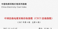 中國(guó)沿海電煤采購(gòu)價(jià)格指數(shù)（<font color=