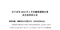 2018年2月安徽購福建跨省集中交易結(jié)果：成交電量為2.73億千瓦時
