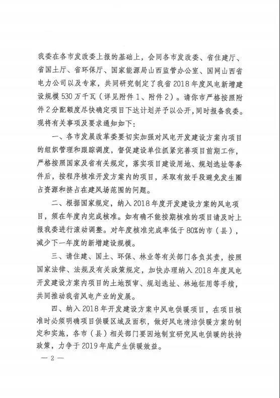 96個(gè)項(xiàng)目！山西省正式印發(fā)2018年度風(fēng)電開發(fā)建設(shè)方案