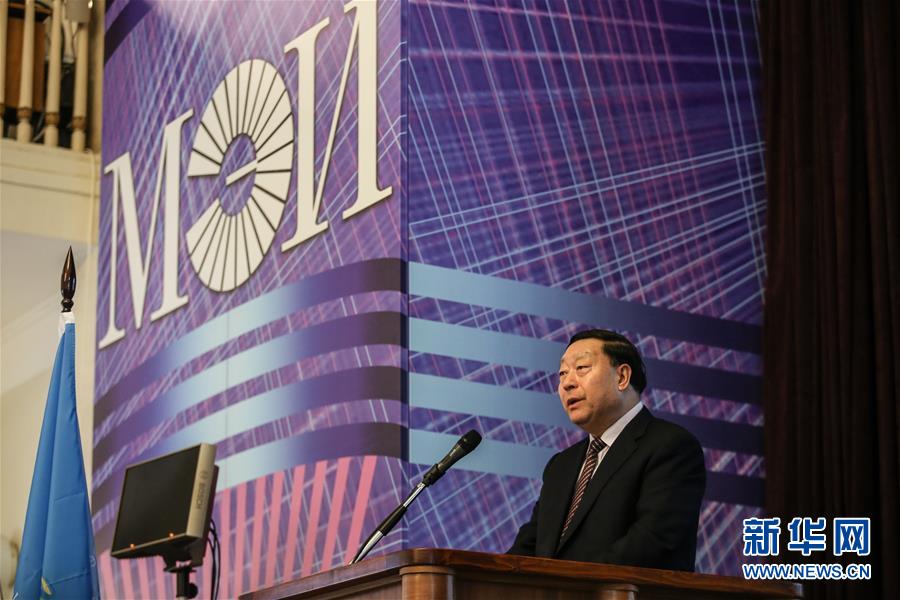 10月5日，在俄羅斯首都莫斯科，全球能源互聯(lián)網(wǎng)發(fā)展合作組織主席劉振亞為俄羅斯師生做講座。