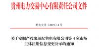貴州發(fā)布了《關(guān)于安順產(chǎn)投聚源配售電有限公司等4家市場(chǎng)主體注冊(cè)信息變更公示的通知》