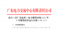 2023年8月13日南方（以廣東起步）電力現(xiàn)貨市場結(jié)算運(yùn)行日報